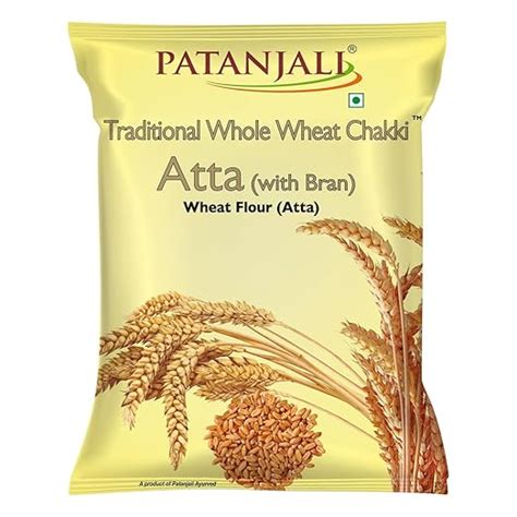 Patanjali Chakki Atta, Whole Wheat with Bran, Genhu ka Atta, Organic ...