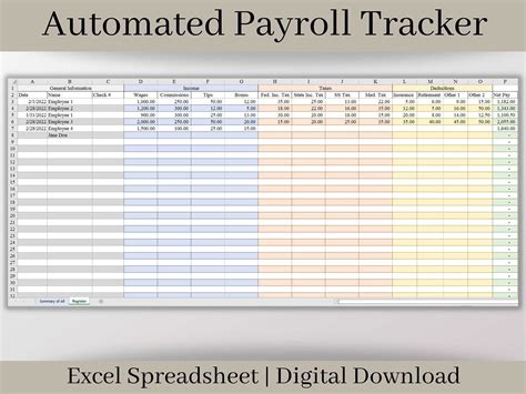 Automated payroll report easy to use employee payroll template ...