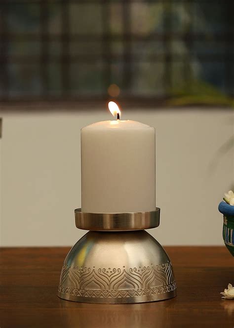 Get Utsav Silver Plated Candle Stand at ₹ 1175 | LBB Shop