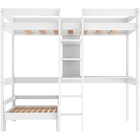 ADHW Bed Frame Convertible Loft Bed w/L-Shape Desk | Ubuy India
