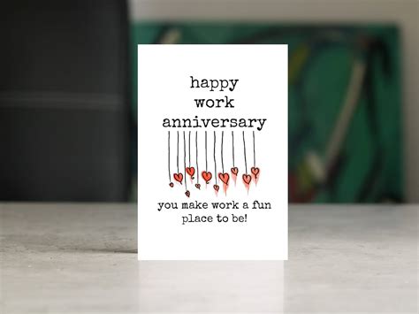 Work Anniversary Card: Fun Coworker Gift (4x6 Printable) - Etsy