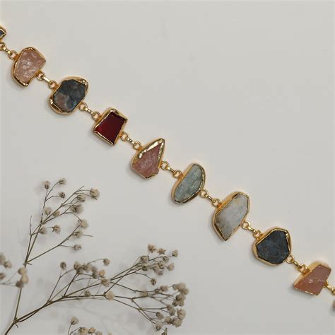 Multicolore raw stone necklace – Heyli jewels