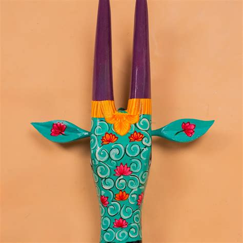 Hand Painted Cow Head green - 16 inch - KC13117 – Ikyem