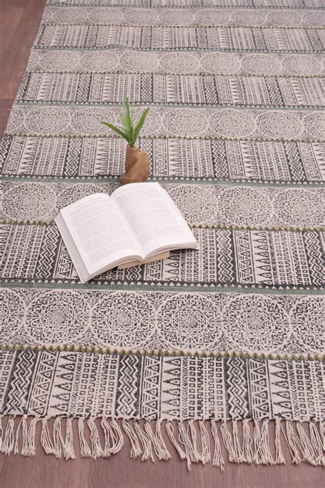 Sensation Block-Printed Cotton Rug | Art Avenue