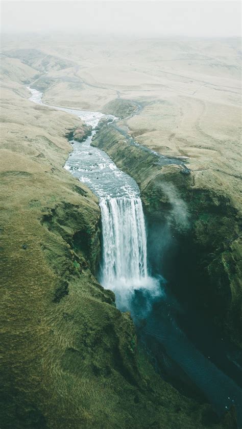 Download wallpaper 800x1420 waterfall, fog, flow, water, break iphone ...