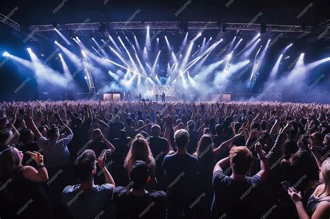 Premium Photo | Concert Crowd Cheering crowd at concert musicians on ...