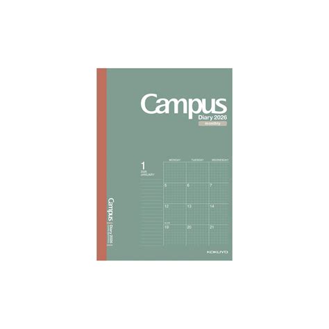 Kokuyo 2026 Campus Diary Monthly Block Grid Ruled A5 Green - CMSG-A5-2 ...