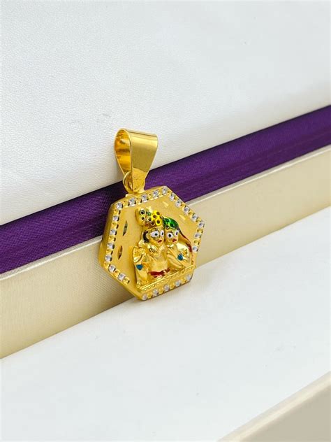 ONE GRAM GOLD RADHE KRISHNA PENDANT FOR MEN DESIGN A-296 – Radhe Imitation