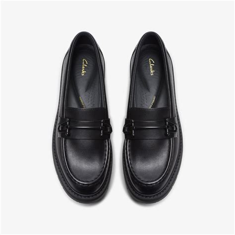 Womens Orianna Bit Black Leather Shoes Loafers Slip Ons | Clarks Outlet