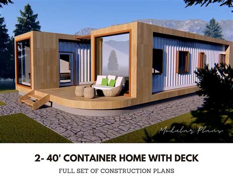 2- 40' Haven Container Home Plans - Full Set Architectural Plans ...