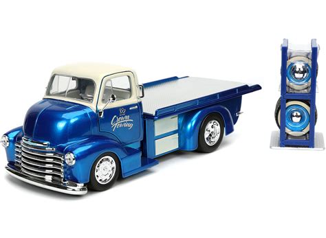 Buy 1952 Chevy COE Flatbed Tow Truck Crown Towing Candy Blue and Cream ...
