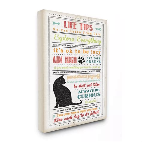 Stupell Home Decor Pet Life Tips From Cats Oversized Stretched Canvas ...