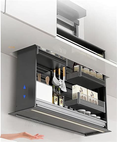 26 Touch Switch Motorized Cabinet Organizer Electric Pull Down Shelf ...