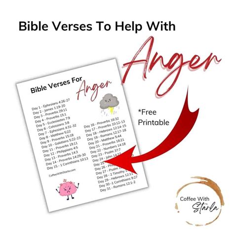 30 Bible Verses About Anger PDF - Coffee With Starla
