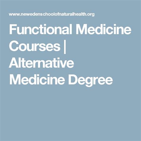 alternative medicine courses