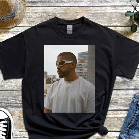 Bad Bunny Sunglasses Shirt, Bad Bunny Side Profile Tshirt, Bad Bunny ...