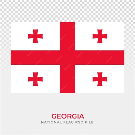 National flags of georgia psd file | Premium PSD