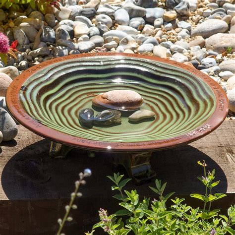 Wildlife World green ceramic bird bath