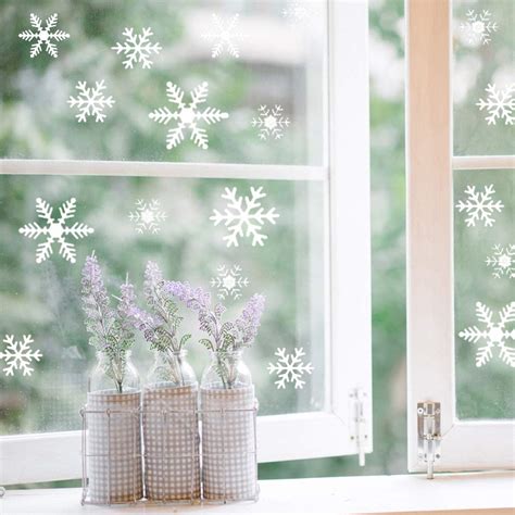 Buy (4 Sheets) Snowflakes Window Clings, FOHO Winter Window Stickers ...