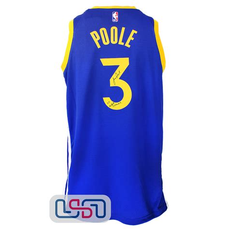 Jordan Poole Signed "22 NBA Champs" Warriors Blue Nike Swingman Jersey ...