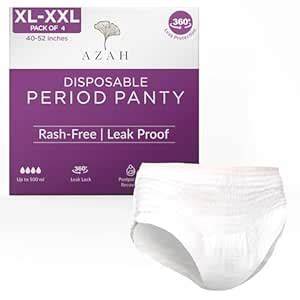 Buy AZAH Periods Panty For Women [XL-XXL Pack of 4] | 12 Hrs Protection ...
