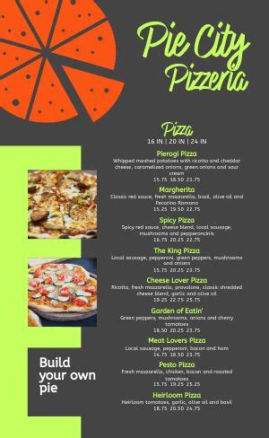 Pizza Restaurant Menus Examples 的图像结果