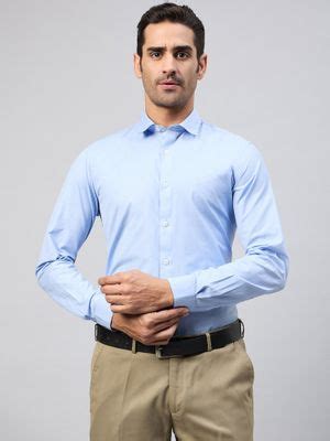 Buy Club York Blue Solid Formal Shirt Online