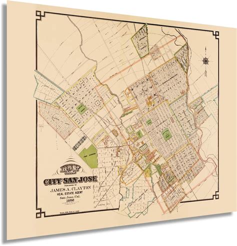 HISTORIX Vintage 1886 San Jose California Map - India | Ubuy