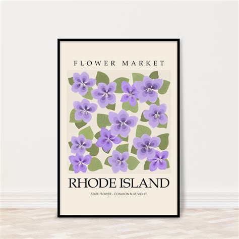 Rhode Island Flower Market Art Print With Common Blue Violets, Rhode ...