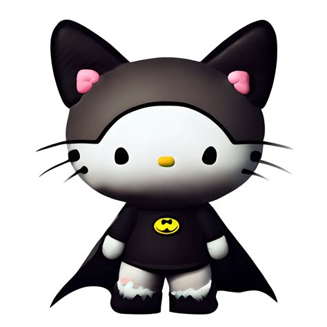 Hello Kitty As Batman Chibi Graphic · Creative Fabrica