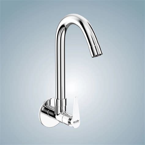 Chromebased 360° Swivel Spout Wall Mount Swan Long Neck Faucet – Gloxy
