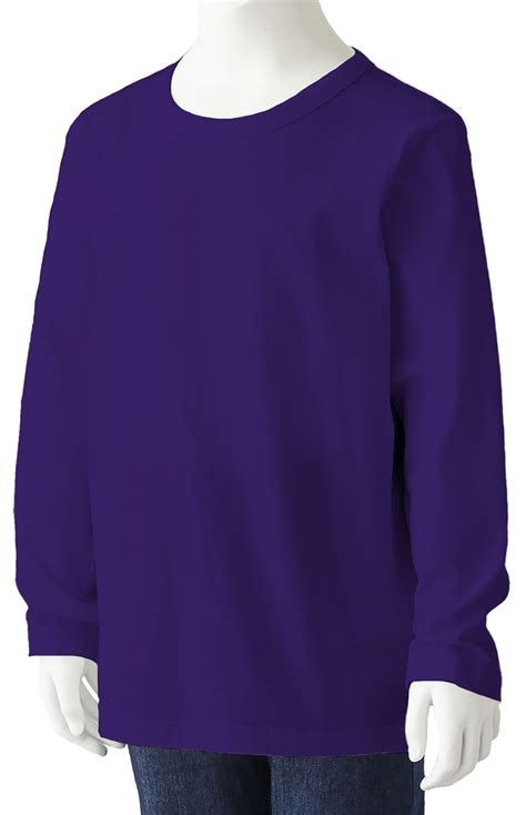 100% Cotton Long Sleeve Round Neck Kids-Purple (Age 3-4) - Panbasic