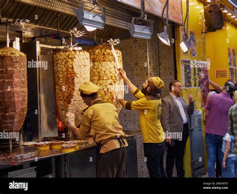 street food called kebab that is typical of countries like turkey or ...