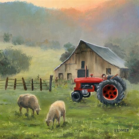 Farm Painting Country House Original, Barn Landscape Art, Rural Life Artwork Art, Farmhouse Wall ...