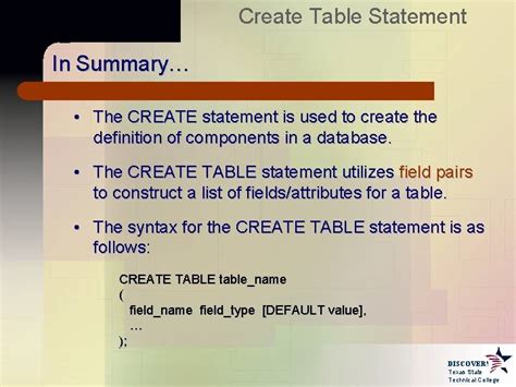 Image result for Create Table Statement