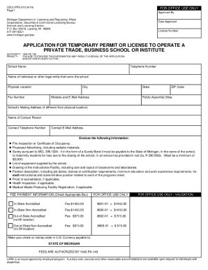 Revised Application For Temporary ... - State Of Michigan - Fill and ...