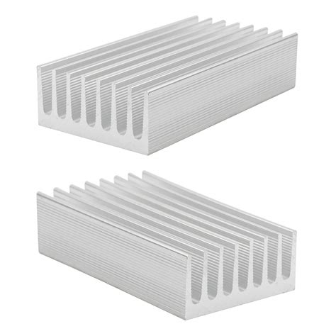 Unxuey 100mm x 51mm x 23mm White Tone Aluminium Radiator Heatsink ...