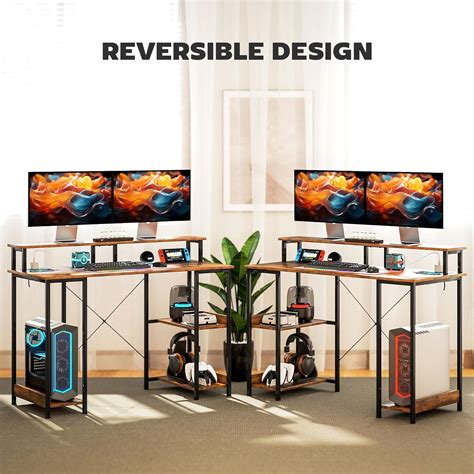 HOMCOM 47 Gaming Desk with Power Outlets and LED India | Ubuy