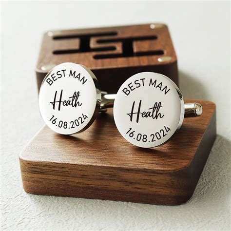 Personalised Best Man Cufflinks, Engraved Groomsman Cufflinks, Wedding ...