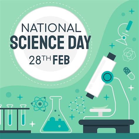 Flat national science day illustration | Free Vector