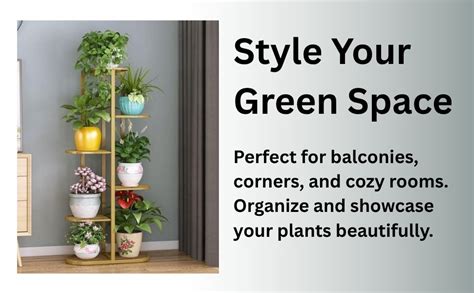 MetalTouch Multi-Tiered Metal Flower Pot Stand - Indoor 6 Layer Tier ...