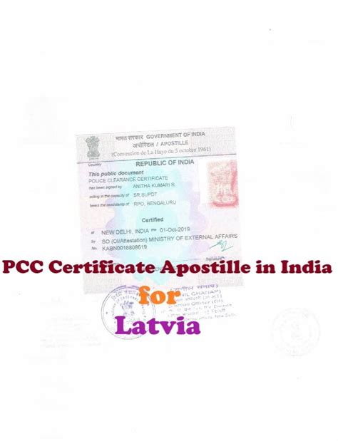 PCC Certificate Apostille for Latvia | PCC Certificate Attestation in India