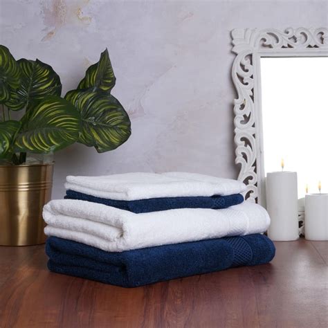 Buy SPACES Atrium Plus Multicolour Textured Cotton Towel Set - Set of 4 ...