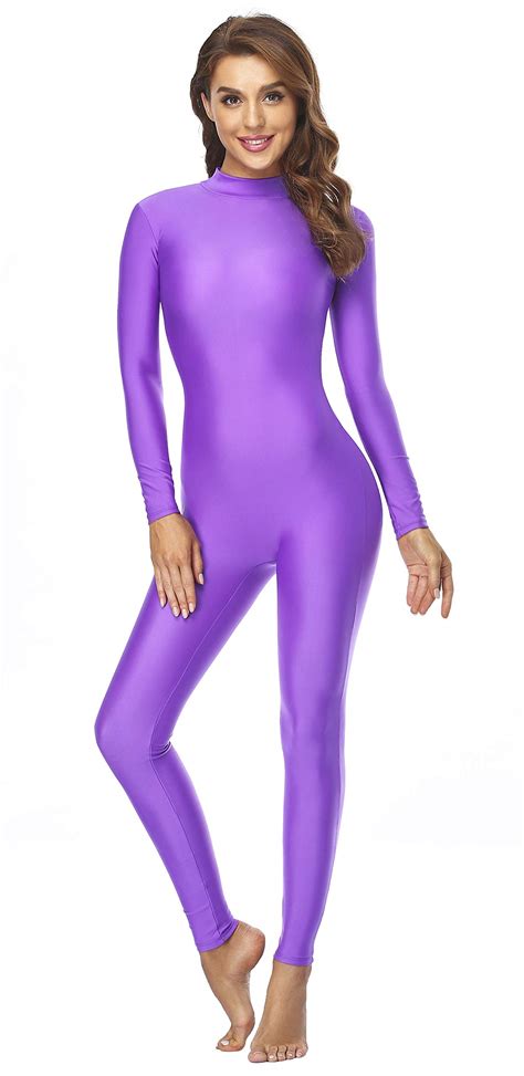 Buy Speerise Adult High Neck Zip One Piece Unitard Full Body Leotard ...