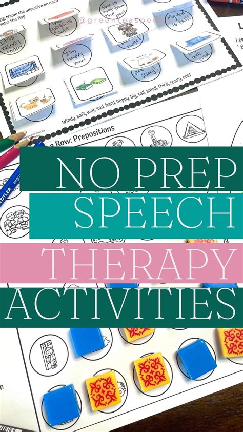 No prep speech therapy activities speech therapy games and crafts for ...