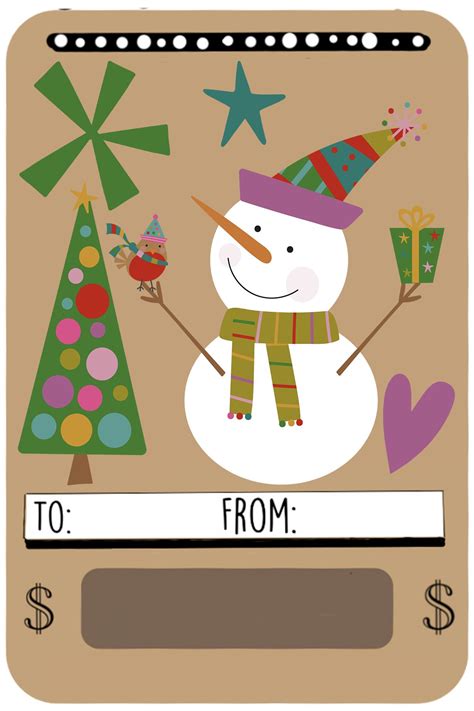 50 Free Printable Christmas Money Cards: Free Money Holders