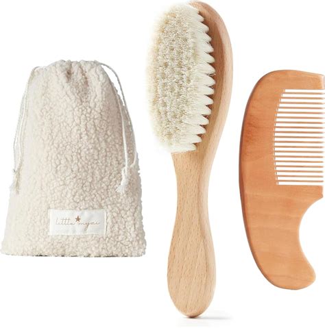 Amazon.com: MYZI Baby Hair Brush Set – Baby Brush and Comb Set Newborn ...