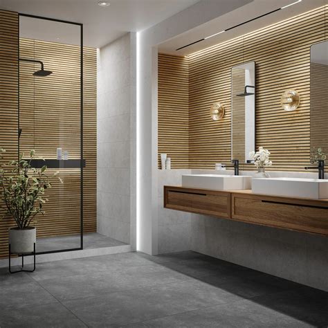 Bandwood Dark Oak Slatted Wood Effect Ceramic Wall Tiles | Wood tile ...