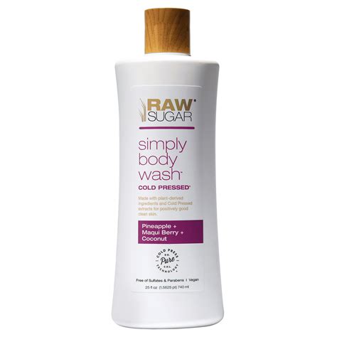 Raw Sugar Simply Body Wash, Pineapple + Maqui Berry + Coconut, 25 fl oz ...