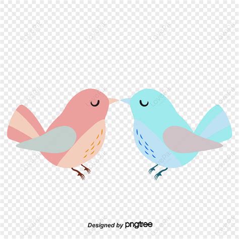 One Pair Of Birds Vector,blue,bird Png,pink PNG Free Download And ...